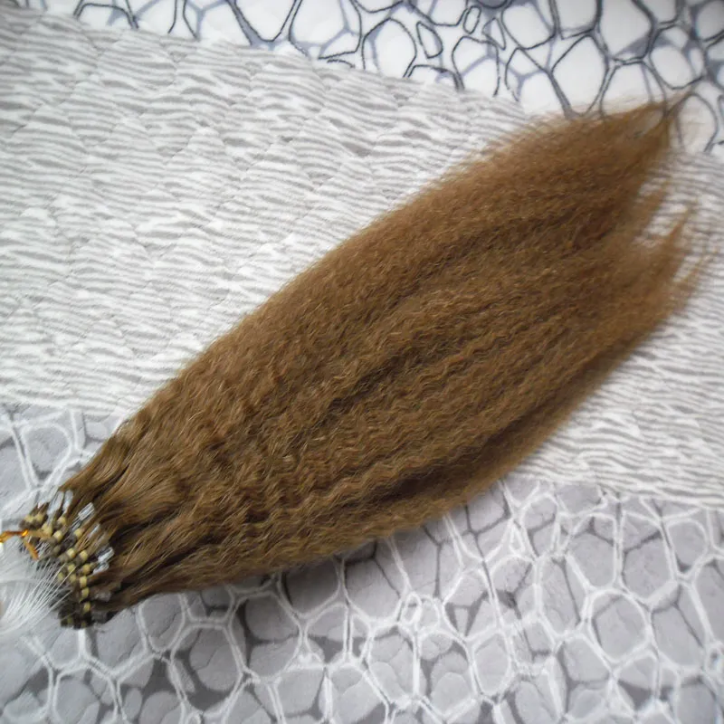 coarse yaki micro loop human hair extensions 100g Micro Ring Hair Extensions 100S virgin brazilian kinky straight hair