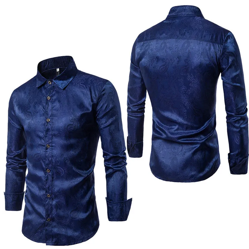 Fashion Camisas Hombre Manga Larga Men Stylish Slim Fit Long Sleeve Dress Shirt Tee Tops Business Shirt New Linen Shirts Men