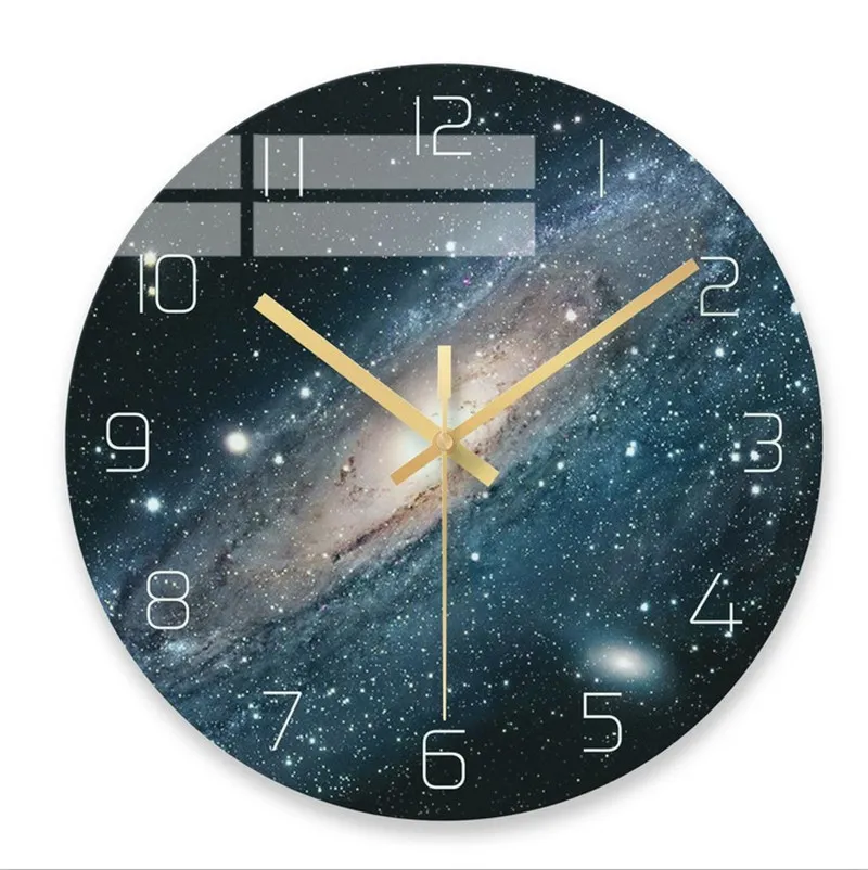 Творческие настенные часы живущая комната дома немой часы личности моды Nordic современная простота стеклянные настенные часы бесплатная доставка