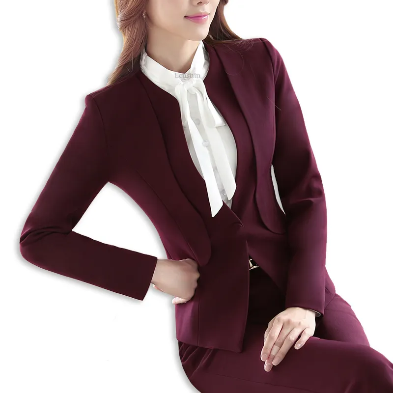 Formal Pant Suit Office Lady Uniform Designs for Women Business Suits Work  Wear