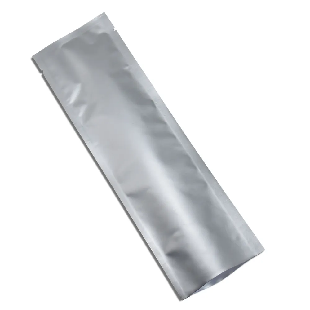 100 個純金属箔包装袋オープントップヒートシール可能なアルミマイラー包装袋コーヒー豆粉末包装用
