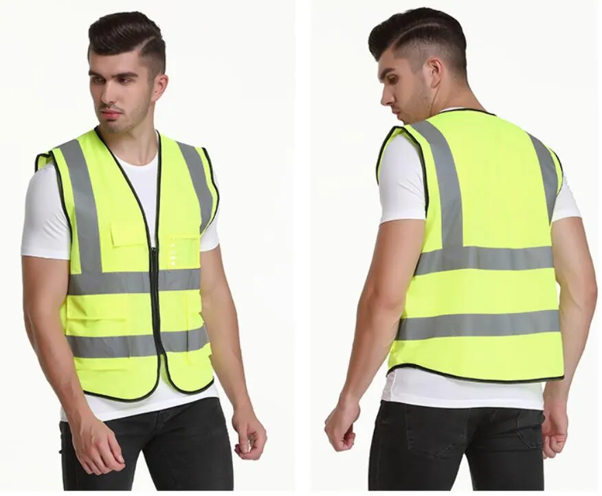 Engenharia Plain pano da grade do canteiro de obras Segurança no Trânsito roupa fluorescente Vest Universal Impresso Reflective Vest 173-185CM