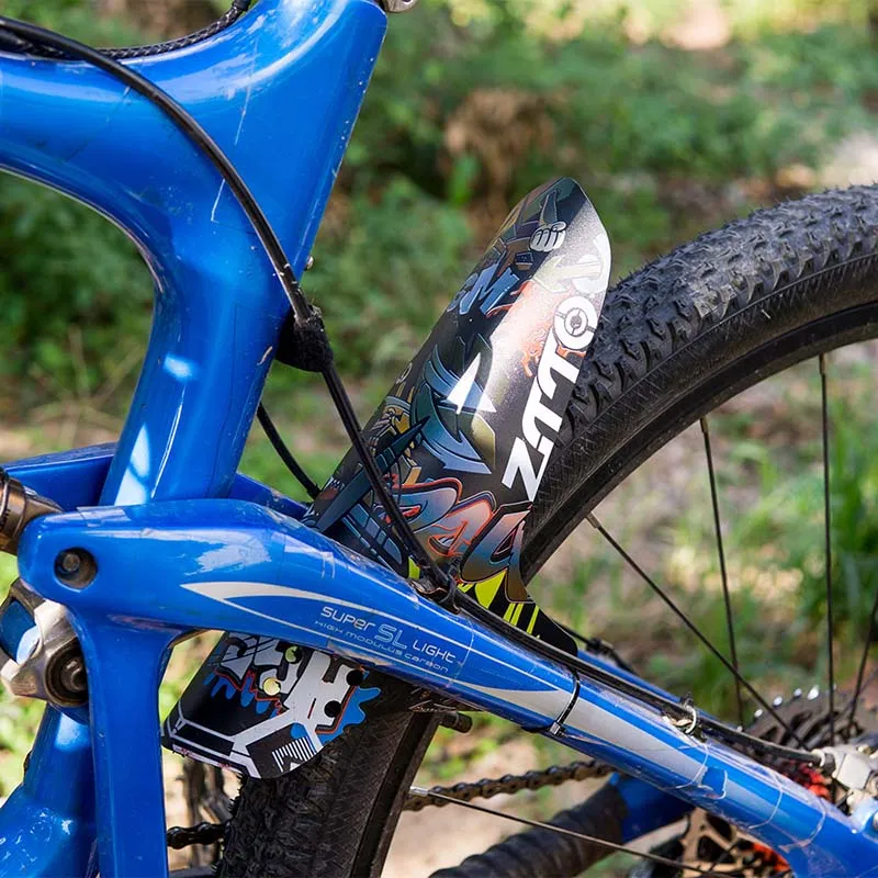 WEEROCK Set di parafanghi per mountain bike da 24/26/27,5 pollici, set parafango anteriore e posteriore per MTB, set parafango regolabile, rosso