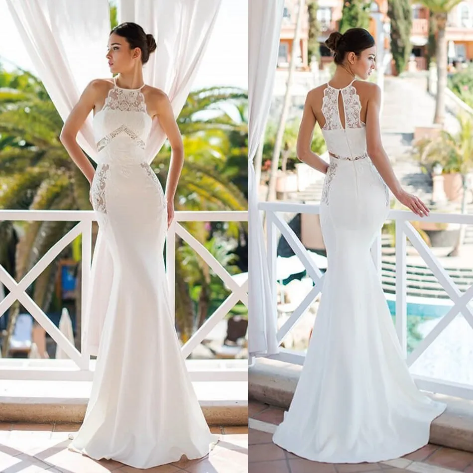 Save Big on Bulk Oksana Mukha Wedding Dresses Wedding Dresses Bohemian  Mermaid Style: Halter Neck Lace Appliques Satin Boho Bridal Gown Oksana  Mukha