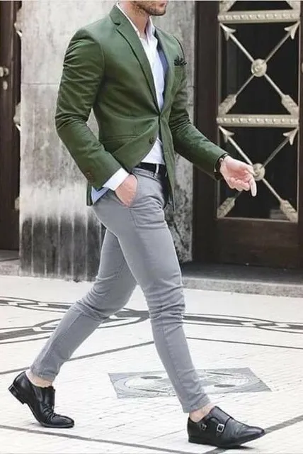 Traje Verde Blazer Para Hombre Traje Formal De Boda Con Pantalones Terno Inteligente Casual Street Tuxedo Fit Prom Chaqueta De Traje Homme Personalizado De 137,91 € |