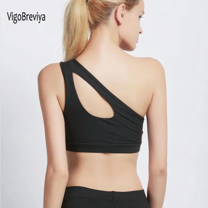 Gym Clothing Women Black One Shoulder Sports Bra Push Up Seamless High  Impact Workout Sport Top Crop Tank Fitness Wear For Yoga Brassiere From  Kupaoliu, $30.65