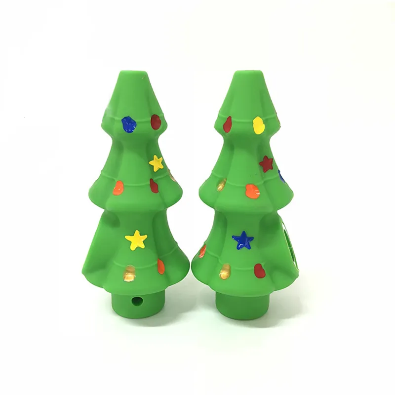 Arbre de Noël Tabac Fumer Cuillère À Main Tuyaux En Silicone De Qualité Alimentaire Fumée Narguilé Portable Accessoires Pour Fumer Outil Pipe À Cigarettes