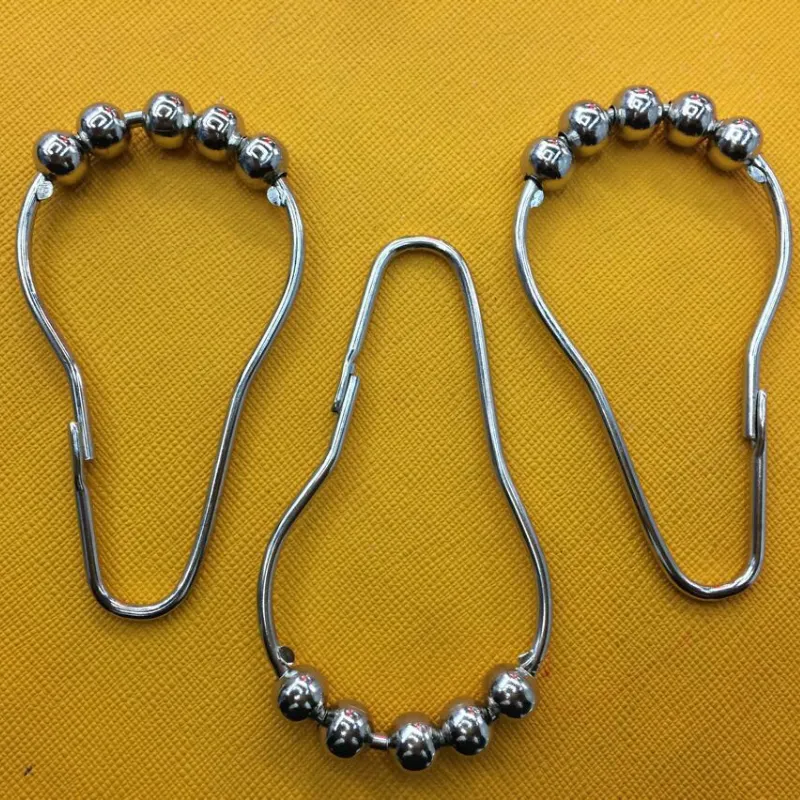 Dusch gardin Hook Metal Spänne Rostskydd 5 Roller Ball Bead Gourd Typ Ringar Badrum Tillbehör