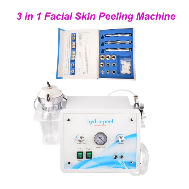 3in1 portable Diamond Microdermabrasion beauté machine oxygène soins de la peau Eau Aqua Dermabrasion Peeling SPA Salon équipement