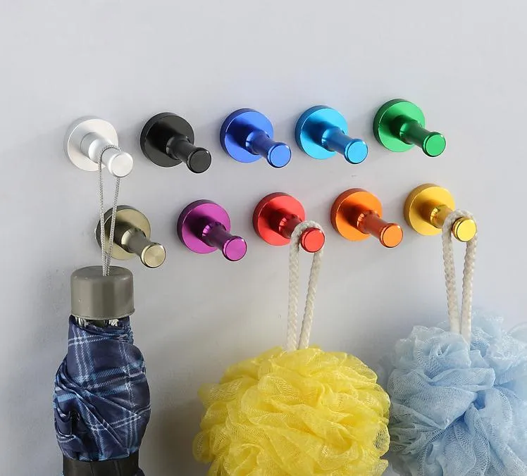 150Pc Colorful Clothes Rack Kitchen Door Cloth Coat Wall Hook Towel Robe Hook for Bathroom Accessory Hanger Candy Color SN2900