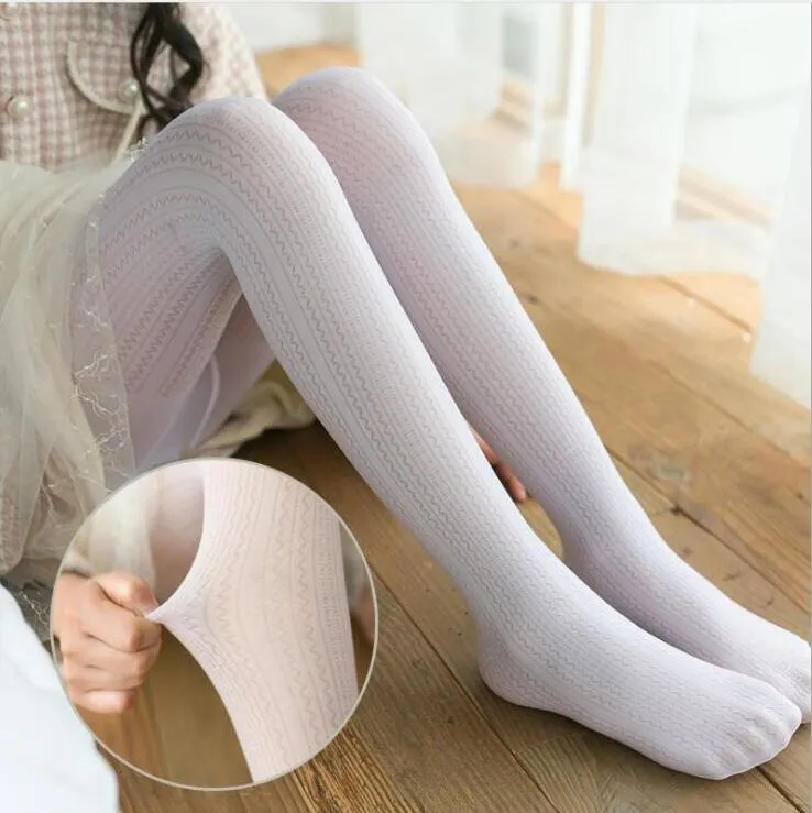 Cute Baby Girls Children's Clothing Stitch Leggings Tights Two-colors  Pantyhose Socks For Kids Candy Color