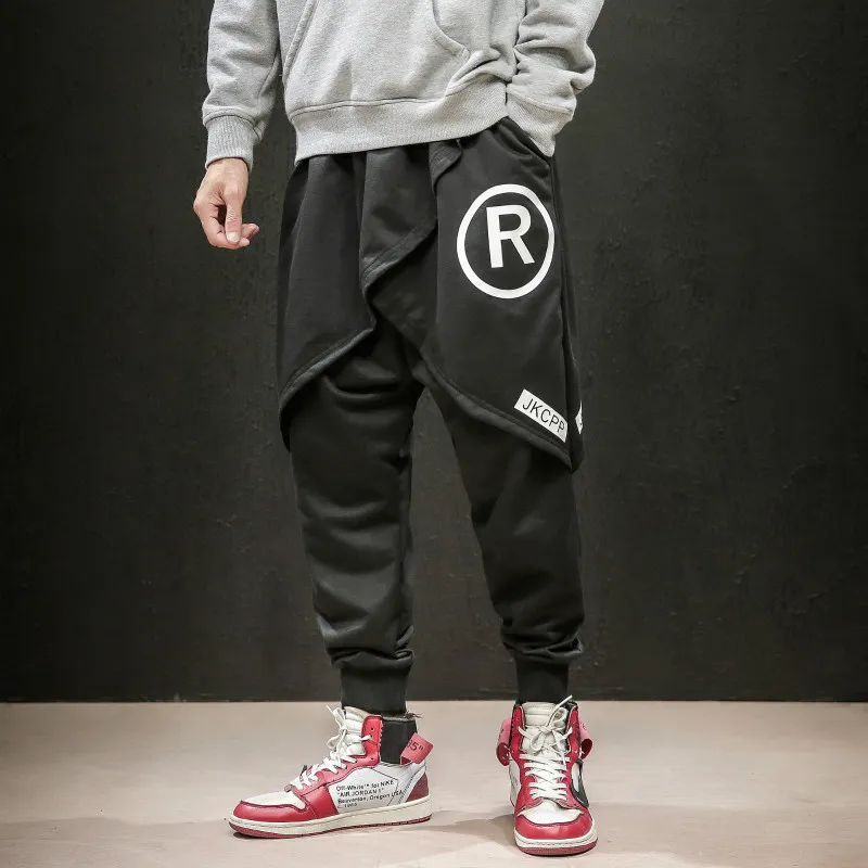 Homens preto hip hop calças streetwear homem boate cantor palco leggings hiphop corredores tamanho