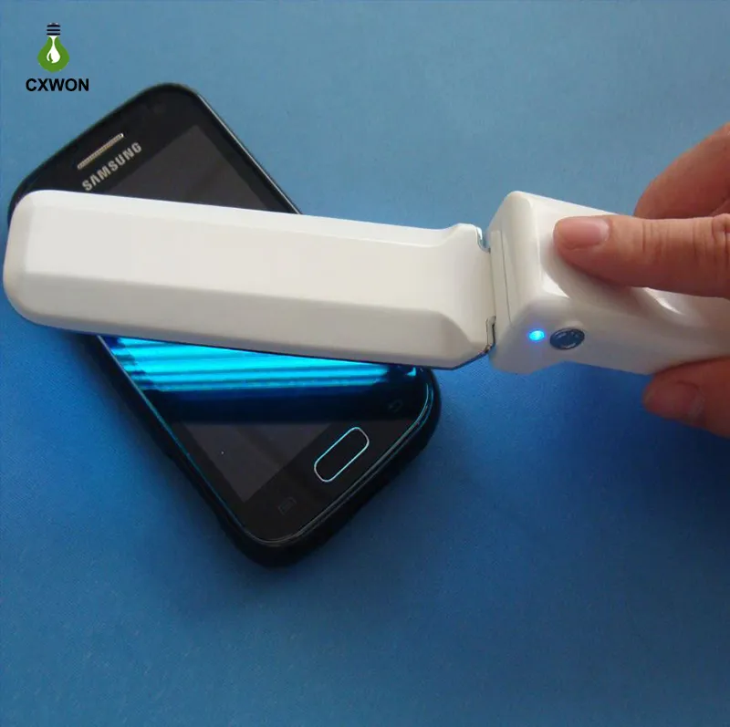 Handhållen ultraviolett lampa Floding Portable UVC LED sterilisator USB Battery Power Handhållen Telefon Tandborste sterilisator Gemesicidal Lampor