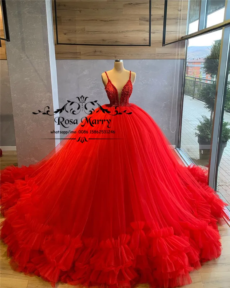 Princess Off The Shoulder Ball Gown Quinceanera Dress Red For Girls Beaded  3D Flowers Birthday Party Gowns Prom Dresses With Cap - AliExpress