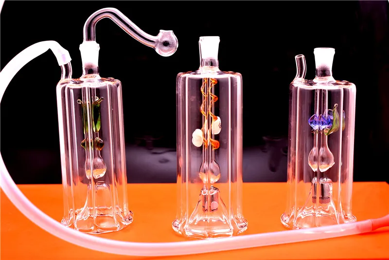 LED DAB RIG Glass Bong 4.5 "Calowy wysoki przenośne platformy olejowe Water Cewka Inline Cewka Perc Hoakah Palenie Rury 10mm Solid