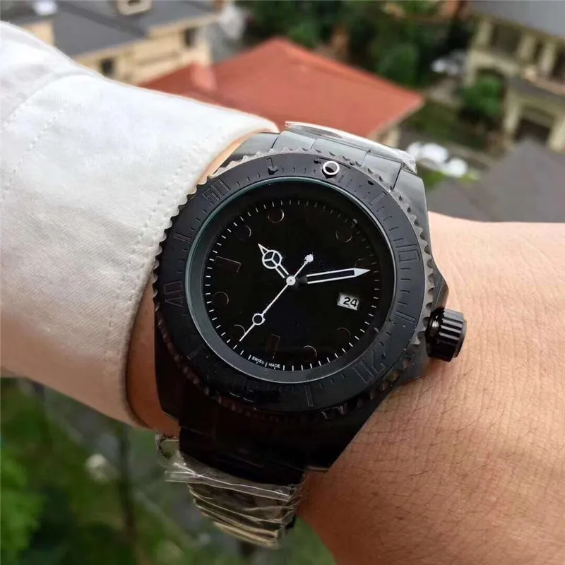 знаменитые швейцарские мужские часы мода черные военные часы автоматика все из нержавеющей стали высокого качества спортивные мужские часы Montre homme