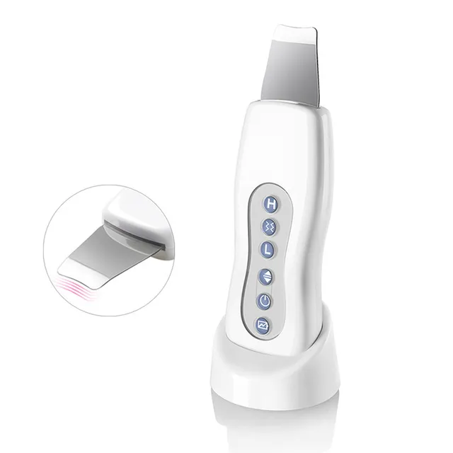 Limpiador facial ultrasónico, depurador de piel, masajeador de vibración por ultrasonido, exfoliación por ultrasonido, limpiador de tono limpio, Herramientas de limpieza recargables.