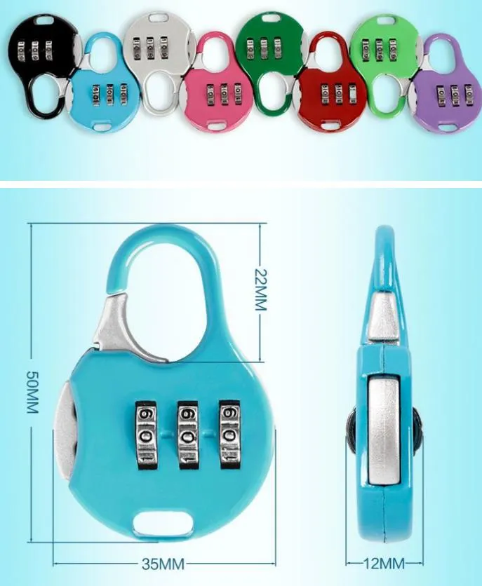 3 Cijfer Nummer Combinatie Wachtwoord Slot Zinklegering Beveiliging Koffer Bagage Code Kast Kast Mini Locker Keyed Hangslot