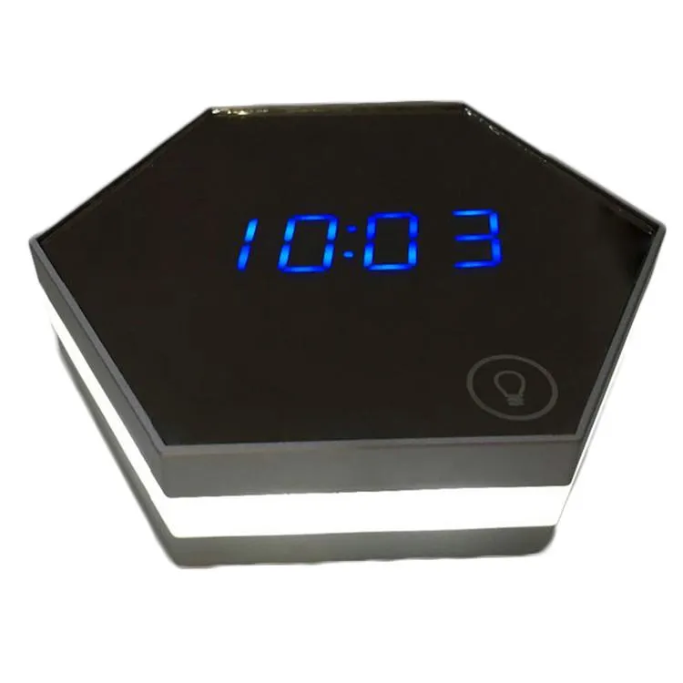 New Arrival Multifunctional Digital Alarm Clock LED Mirror/ Night Light/ Calendar/Thermometer Function Clock with USB Cable DHL free
