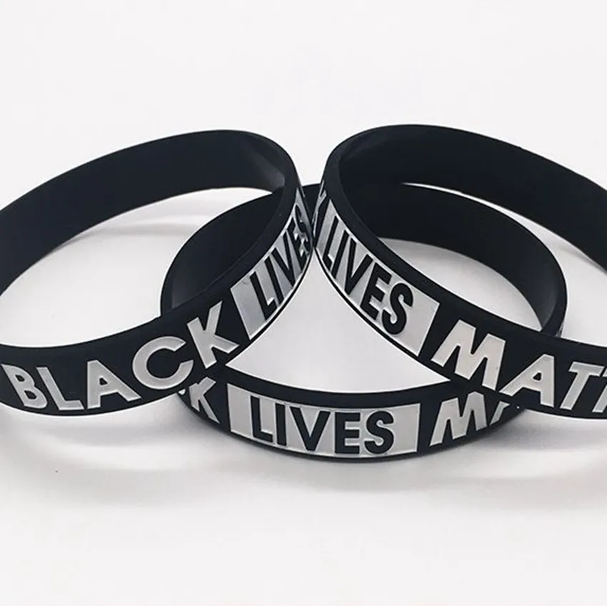 Black Lives Matter Bransoletka Silikonowa Gumowa Nadgarstek Wrist Band Sport Bangle Dla Mężczyzn Kobiety Prezent Ljjk2184