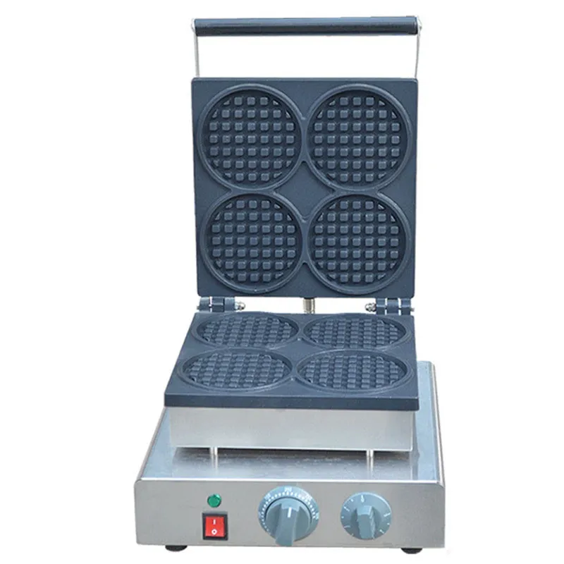 BEIJAMEI Kommerzielle Runde Waffel Maschine Antihaft 220V 110V Elektrische Runde Kuchen Waffeleisen Bäcker EU/UK/US/CN