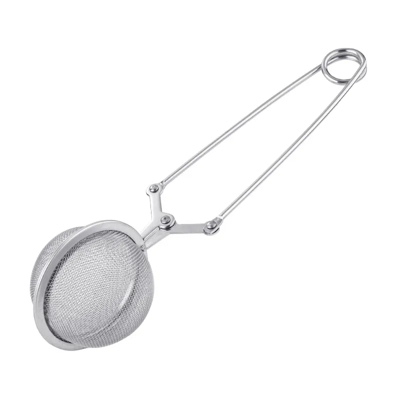 Loose Leaf Tea Infuser Ball Lek Strainer Roestvrij staal Lange handgreep Teapot Spice Herb Filter SS304 Tea Brewing Steiler