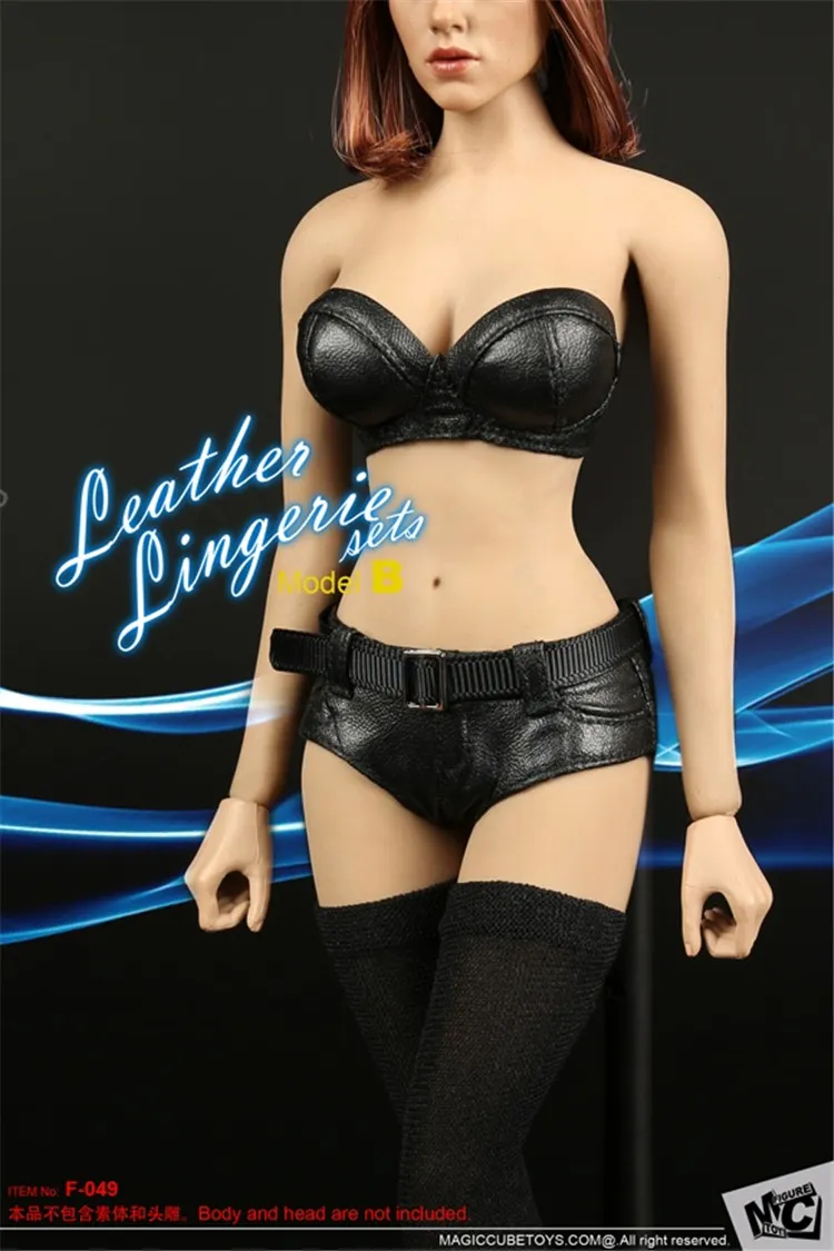 1/6 Female Leather Underwear Shirt Sexy Lingerie Fit 12 Phicen Action  Figures From Starone, $88.13