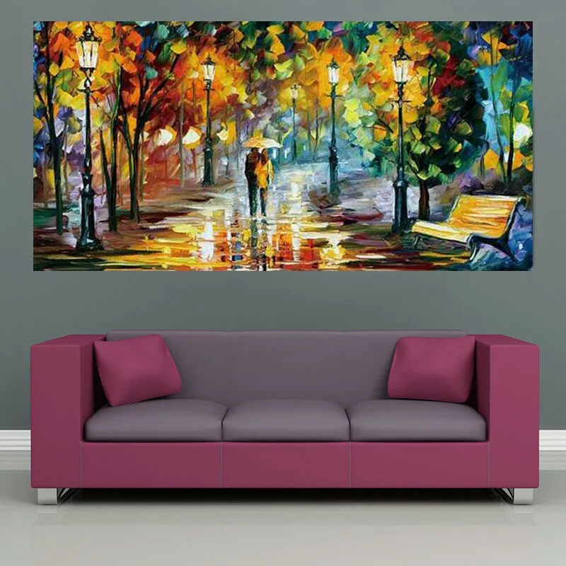 Hoge kwaliteit 100% handgeschilderde stad straat landschap olieverf op canvas palatte mes schilderijen thuis muur decor kunst L809