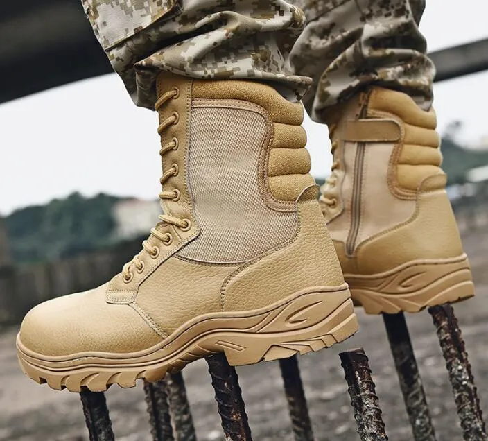 Top in pelle alta Gang testa in acciaio stivali militari anti pressione stivali tattici anti foratura allenamento da combattimento resistente all'usura Sneaker negozio online locale yakuda