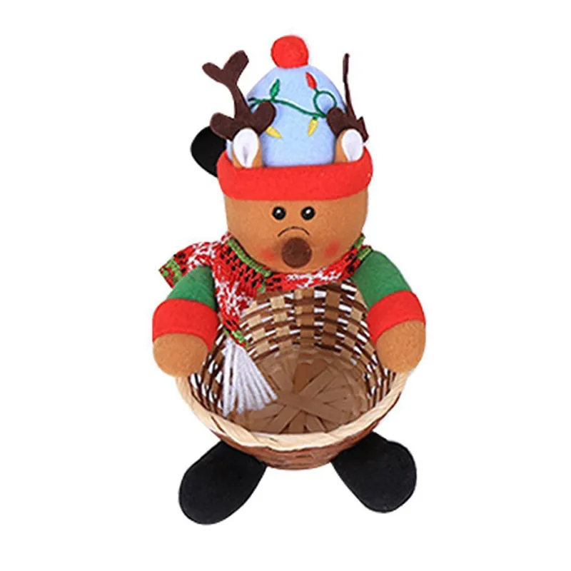 Cesto de armazenamento de doces Decoração de Natal Papai Noel Elk Snowman Boneca De Armazenamento Presente Decoração de Natal para Festa Home DIY Fornecimento