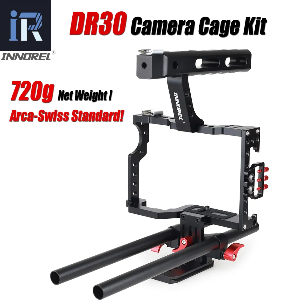 Kit de Cage de caméra, stabilisateur de tige de 15mm, poignée de plate-forme pour Sony A7II A7R A7S A6300 A6000 Panasonic GH4 GH3 Canon M3 M5