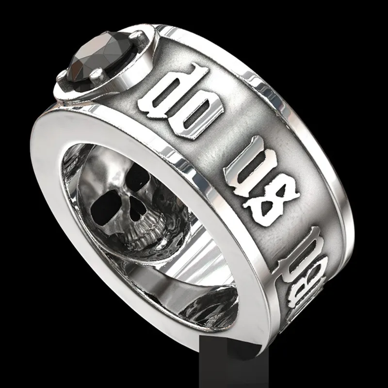 Stainless Steel Gothic Male Wedding Rings Mens Skull Ring