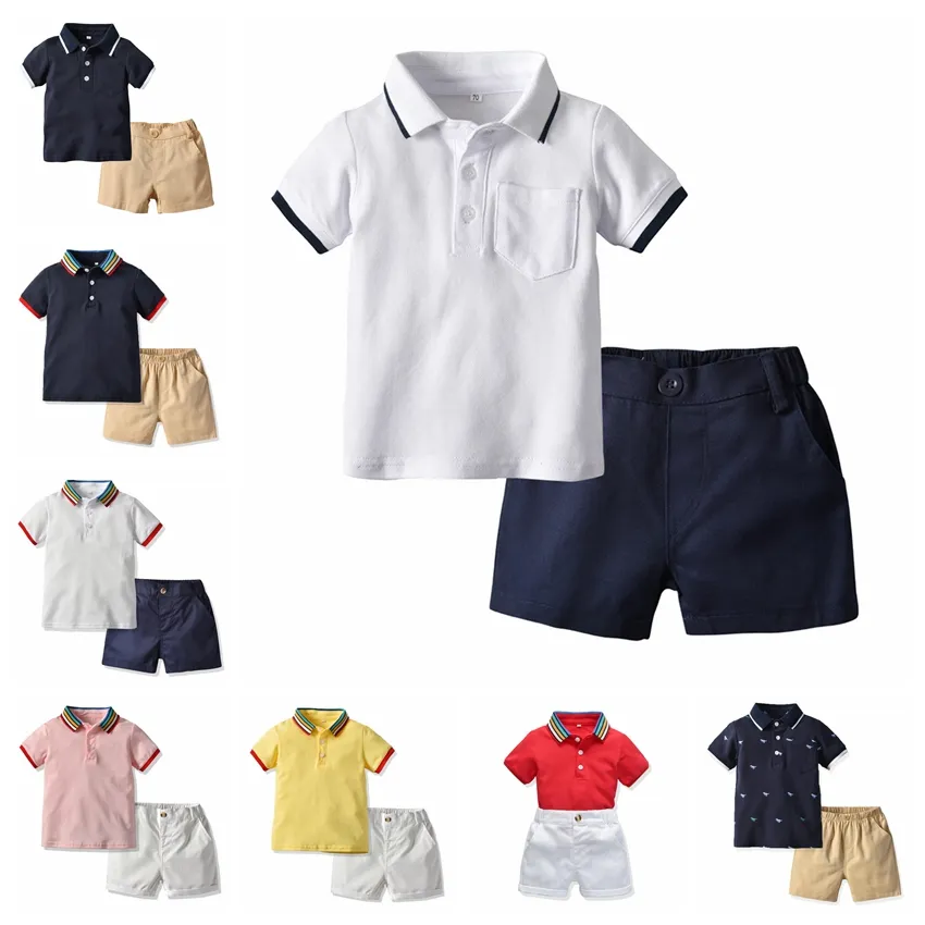 Boy designer Clothing Set Summer baby boys Clothes Suit Shorts Sleeve Tops+Shorts 2PCS Outfits Children Casual Tracksuit boutiques clothing