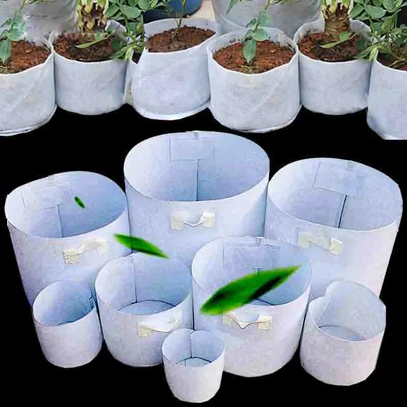 non-woven fabric reusable soft-sided breathable Grow Pots Planting Bag with Handles Price Large Flower Planter