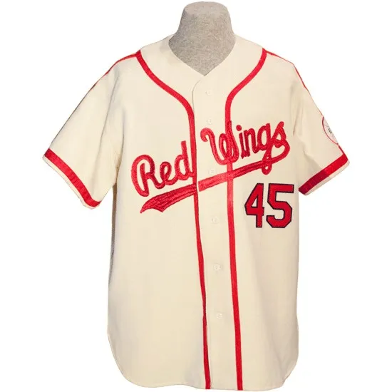 Rochester Red Wings 1962 Home Jersey 100% Logos de broderie cousus Maillots de baseball vintage Personnalisé N'importe quel nom N'importe quel numéro Livraison gratuite