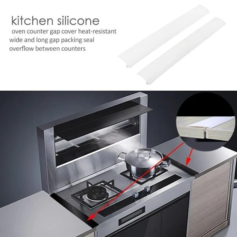 Silicone Stove Gap Covers (2 Pack), Kitchen Heat Resistant Oven Gap Filler  Seals Gaps Between Stovetop and Cooktop Counter, Easy to Clean (21 Inches