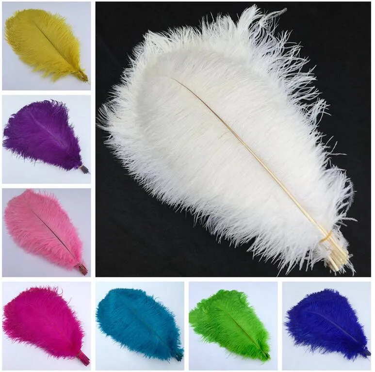 Atacado 14-16 polegadas 35-40 cm Plumas de Avestruz Penas para Peça central da mesa de Centro de mesa de casamento Branco preto vermelho rosa azul