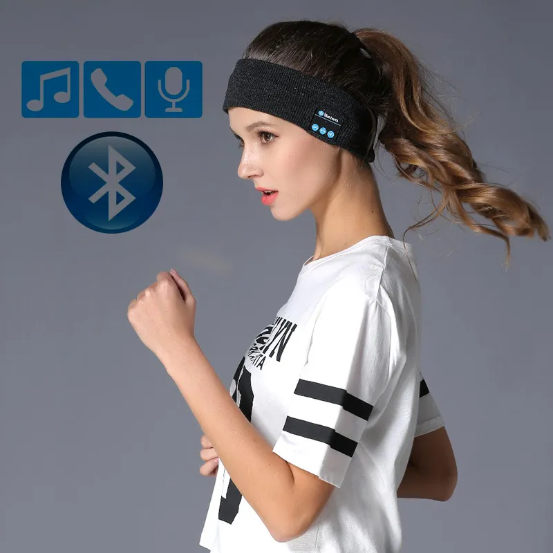 Approvisionnement En Gros Tricoter Musique Bandeau Casque Micro