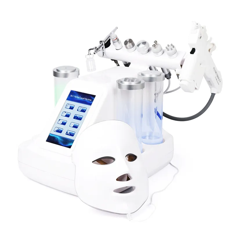 8 في 1 Hydra Dermabrasion RF BIO Light Spa آلة الوجه المياه النفاثة المائية تقشير الماس جهاز الجمال