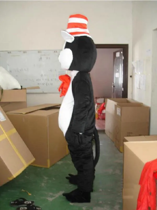 2019 fabriek Black Cat Mascot Kostuum Stripfiguur Kostuum Dier kat Mascottes Cartoon Kleding Volwassen Grootte Christmas174N