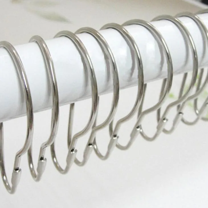 YAMHOHO Stainless Steel Shower Curtain Hooks – Rust Proof, Polished Chrome, 12-Pack, Decorative & Durable