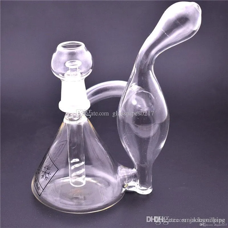 Tragbare 6-Zoll-Recycler-Becher-Bongs Dab-Rig-Glas-Öl-Rig-Bong Inline-Downstem-Perc-Bubbler-Glas-Wasserpfeifen-Wasserpfeifen 14-mm-Kuppelschale 1 Stück