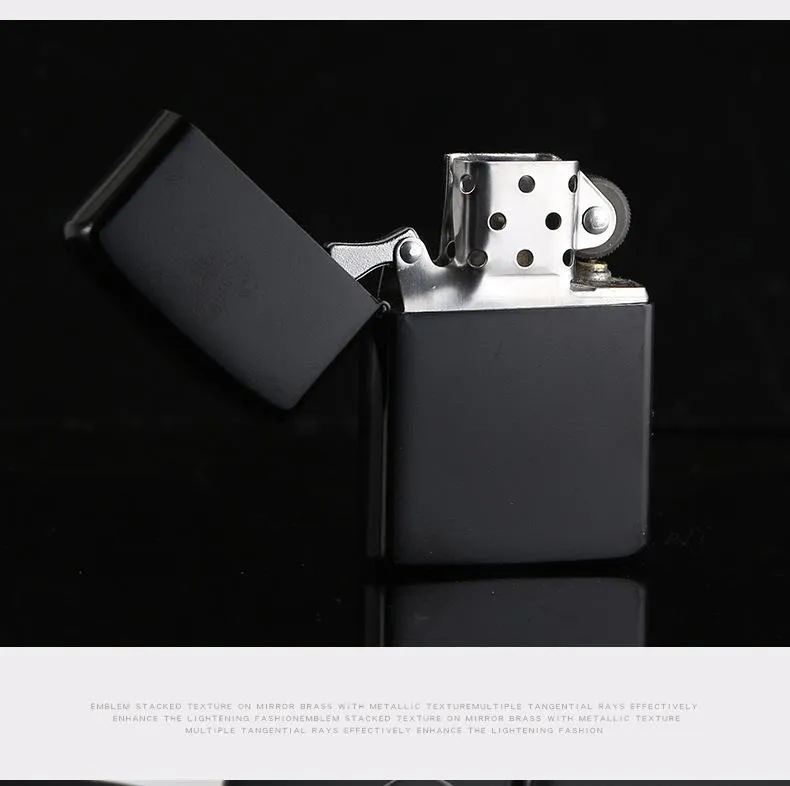 New Arrival Fire Retro Lighter Metal Black Frosted Windproof Torch Metal Cigarette Lighter Smoking Fuel Lighters Cigarette Case