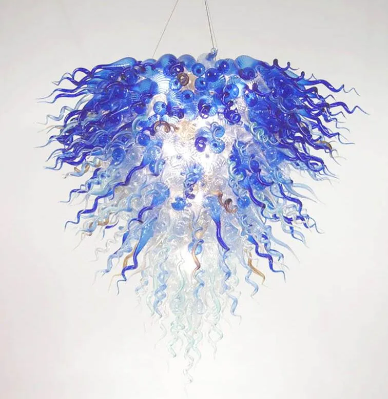 Lampes de Murano modernes LED lustres éclairage fierté américaine grand lustre en verre bleu pour la décoration artistique de la maison