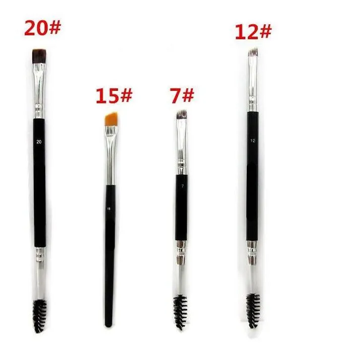 Merk Make-up Gereedschap 12 # Borstel Wenkbrauwen Borstels Zwart Double Heady Eye Frow Brush