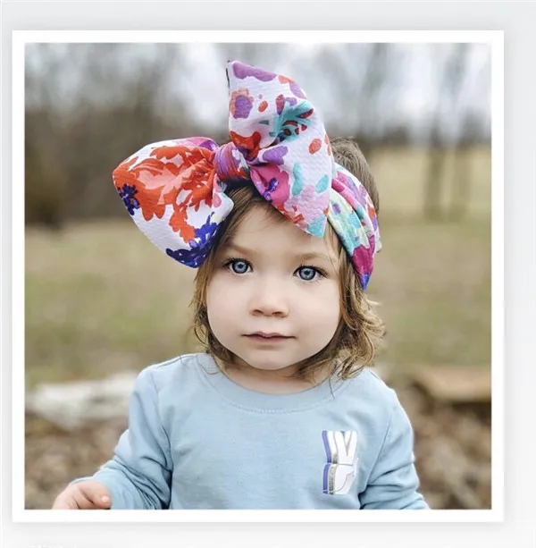 Große Schleife Baby Stirnbänder Elastisches Stirnband Kopf Haarschmuck für Mädchen Kopfwickel für Mädchen Top Knot Turban Stirnband Schleife