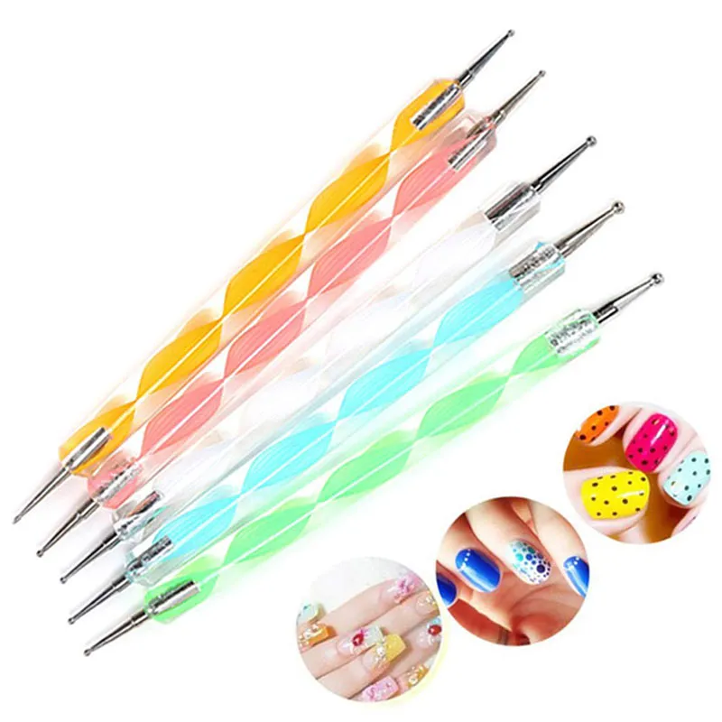 KADS 5Pcs Nail Art Dotting Tool Set Double-ended Dotting Pen Nail