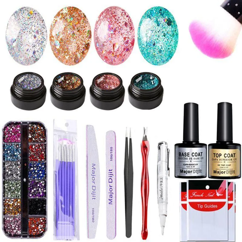 Farbe ändern UV Gel Nagellack Farbwechsel Poly Gel Dauerhafte Finger Nagel Temperatur Änderung Camouflage Verlängerung Set #ZC