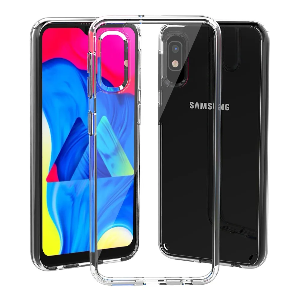 Für samsung a10e a20 a30 a50 a70 a60 m20 m30 a40 s10e plus klar acryl bodenplatte anti scratch telefon case abdeckung