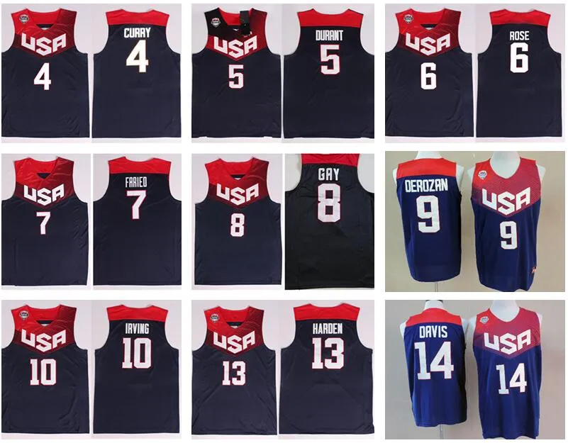 2014 USA Dream Team 4 Stephen Curry Blue Basketball Jersey Suits